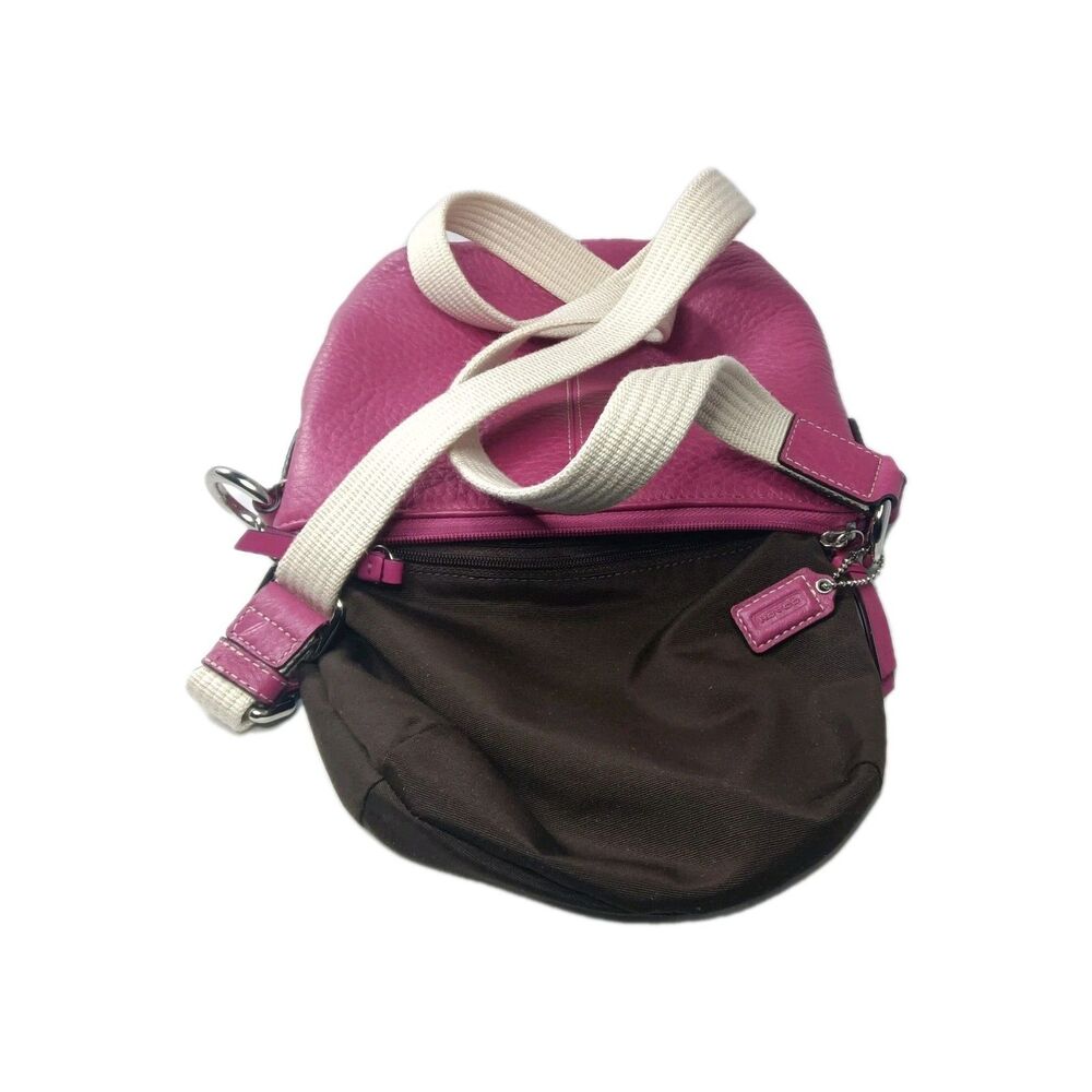 Coach Hamilton Leather Messenger Crossbody Bag Raspberry Pink Swingpack - Picture 7 of 9